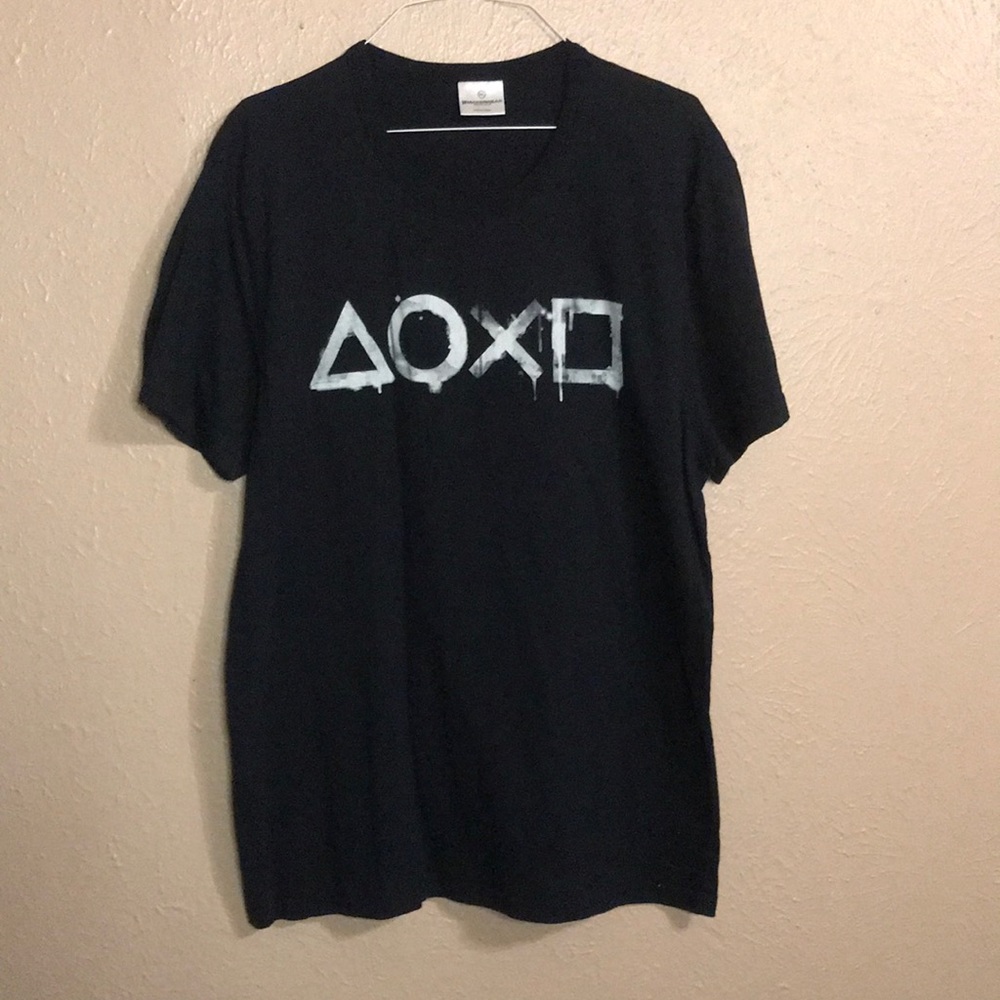 Playstation Controller Symbols Graphic T Shirt Black Men’s Size XL